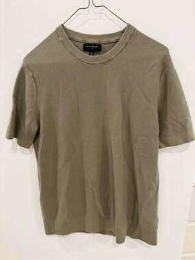 Banana Republic Olive Green Textured Knit Short-Sleeve Tee